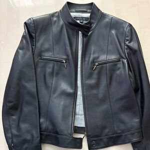 LAFAYETTE 148 New York | Cropped Leather Jacket | Nappa Lambskin. Straight-fit